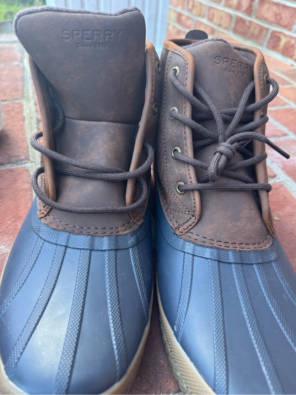 Sperry Men’s Brown and Navy Waterproof Duck Boots